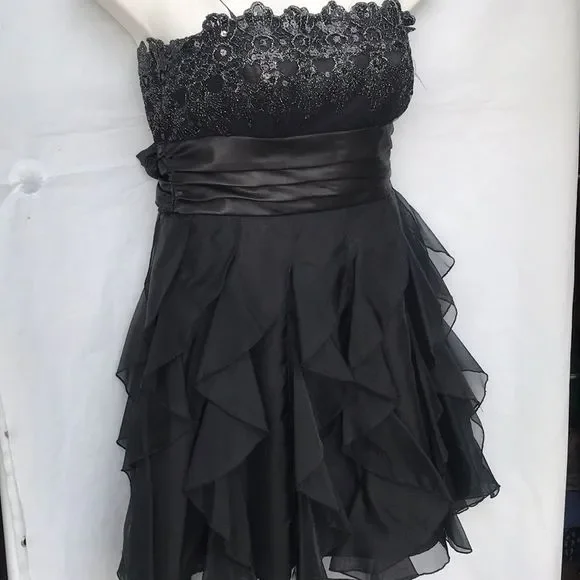 short black masquerade dress Masquerade Dresses | Masquerade Strapless Empire Waistline Short Formal | Color: Black | Size: 13j